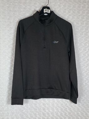 Greg Norman Collection Black Half-Zip Pullover with Shark Logo M